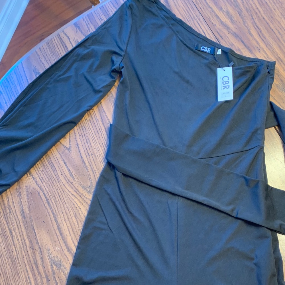Dark matte jersey jumpsuit